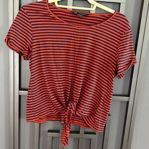Armani Exchange Orange and blue Thai front T-shirt size XS oversized